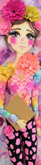 Free teacher bookmark featuring a teacher wearing giraffe-print pants